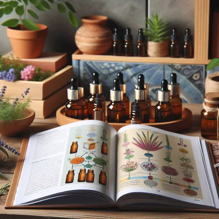 A soothing aromatherapy setup with a guidebook on best practices and essential oils for asthma.