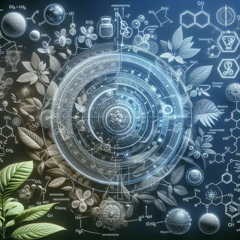 A detailed view of kratom's interaction with scientific and health symbols, inviting a deeper look into its benefits and mechanisms.