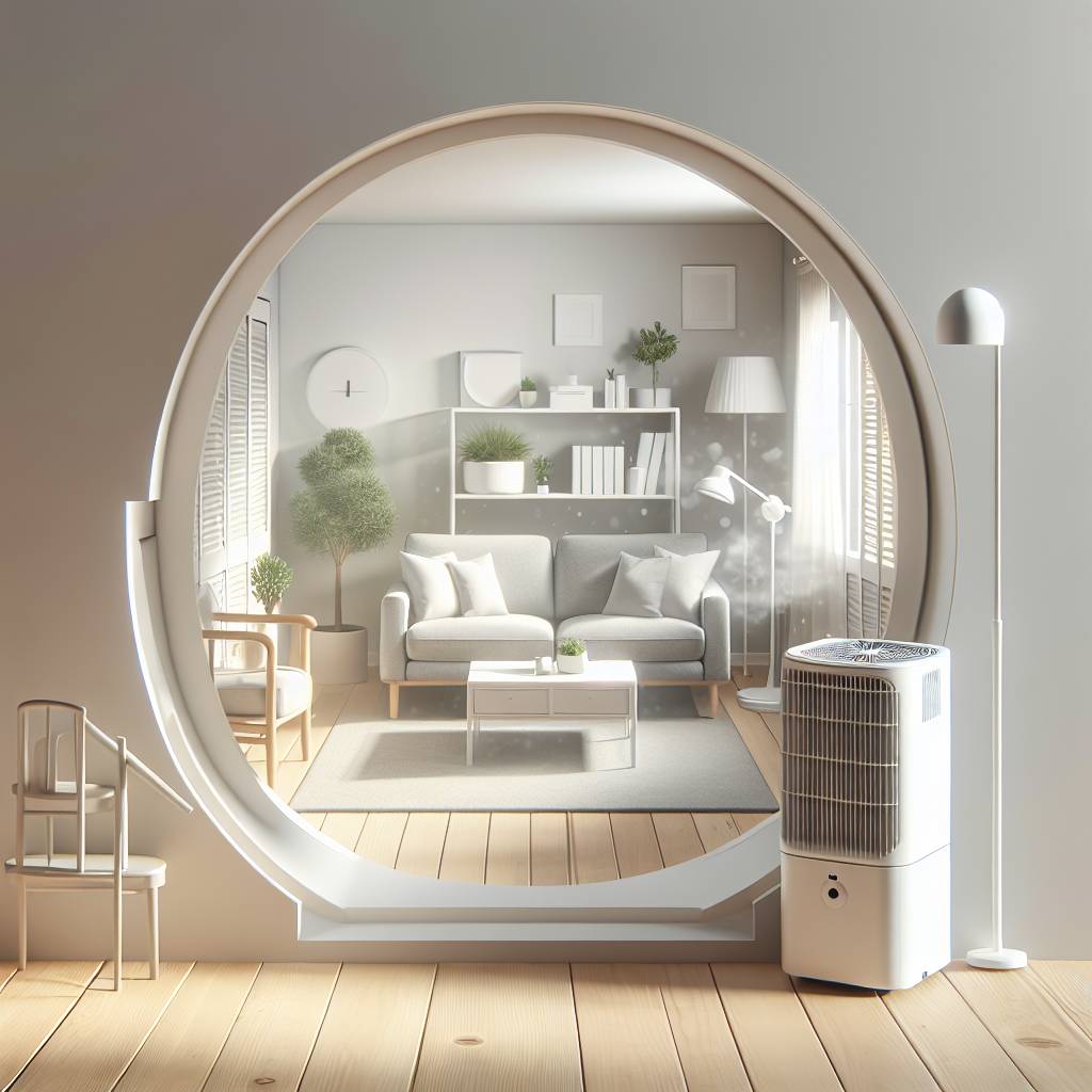 A strategically placed air purifier in a small room, optimizing air flow for asthma sufferers.