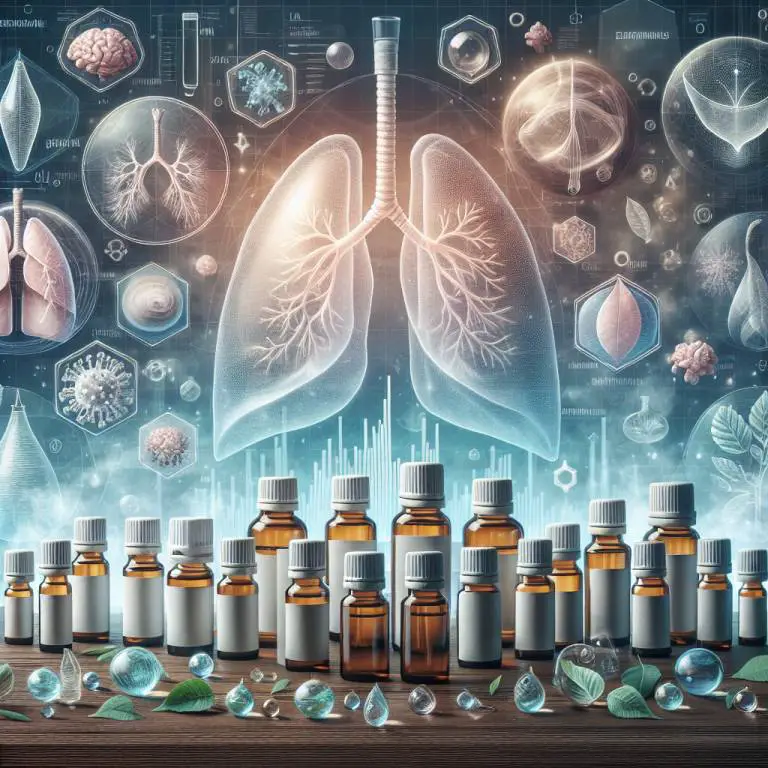 Essential oil bottles with a backdrop suggesting a preventive approach to managing asthma symptoms.